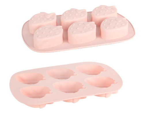 Форма силіконова «Полунички» 6шт на планшеті 26*17,5*2,5см FY-0817