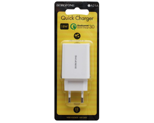 Блок Зарядний Пристрій Borofone BA21A QC 3.0A 18W