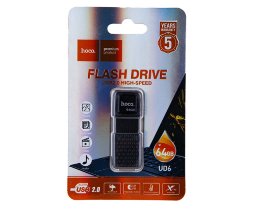 USB флеш-накопичувач Hoco UD6 USB 2.0 64GB (Чорний)