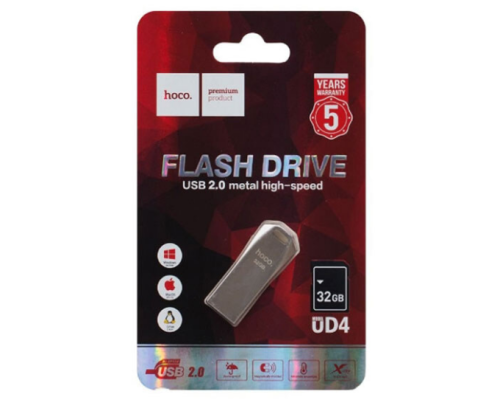 USB флеш-накопичувач Hoco UD4 USB 2.0 32GB (Сталевий)