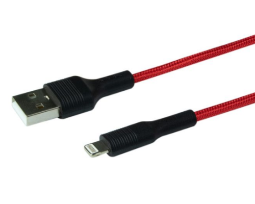 Кабель USB Ridea RC-M132 Fila 12W Lightning (Червоно-Чорний)