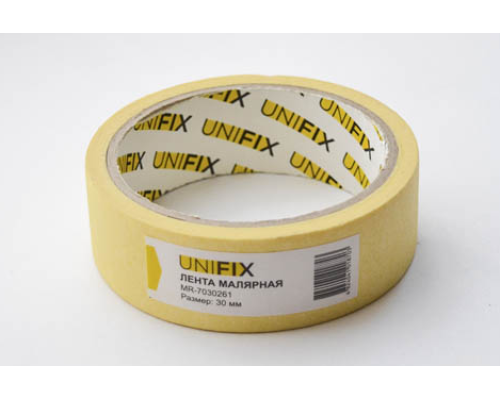 Стрічка клейка малярна 110 мкм стандарт 30 мм 20 м  (UNIFIX) 7030261
