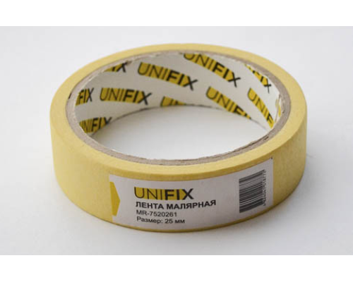 Стрічка клейка малярна 110 мкм стандарт 25 мм 20 м  (UNIFIX) 7520261