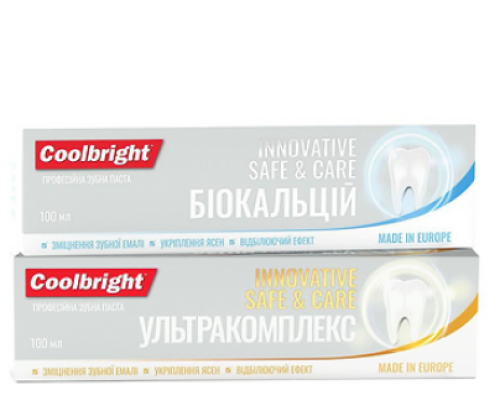 COOLBRIGHT ЗУБНА ПАСТА 100 МЛ. ПРОФЕСІЙНИЙ БІОКАЛЬЦІЙ INNOVATIVE SAVE & CARE (арт.)