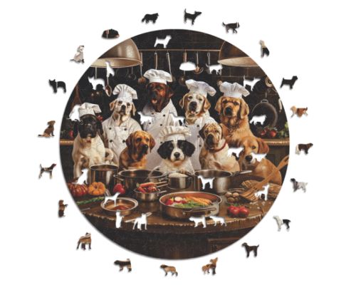 Дерев'яні Пазли Собаки-шеф-кухарі 200 дет. 25*25см