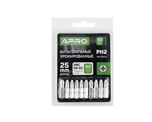 Біта РH1*25мм хром (10шт/уп) APRO 309103