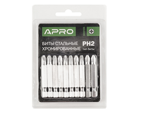 51110/309133 Бита APRO PH1*50мм хром 10шт/уп (APRO)