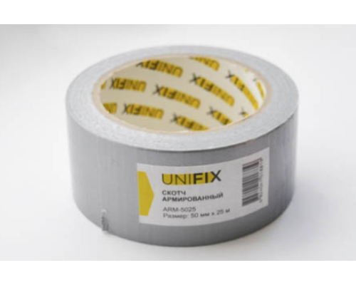 Стрічка клейка армована сіра 50 мм 25 м  (UNIFIX) ARM-5025