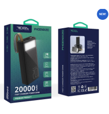 Універсальна Мобільна Батарея Power Bank Ridea 20W RP-D20L Phoenix20 digital display + lamp 20000 mA