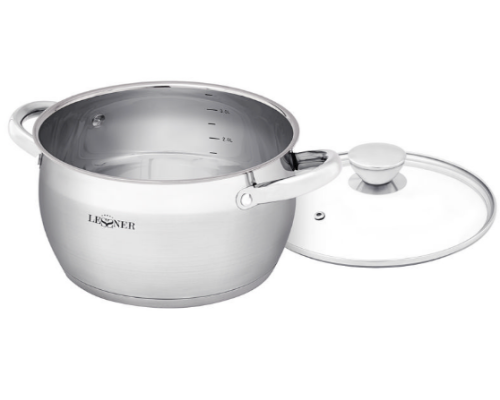 55865-24 Каструля "Lessner" з корозійностійкої сталі з кришкою 6,9л