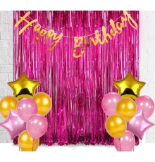 Шторка для фотозони матова (1*2м) жовта/фіолетова 5-81912