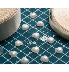 Напівнамистина "Серце" кольору "Перлина беж" 10 мм 10шт/уп