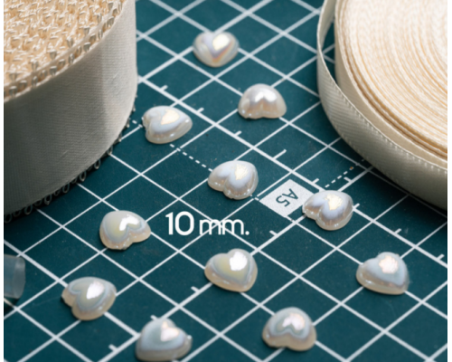 Напівнамистина "Серце" кольору "Перлина беж" 10 мм 10шт/уп