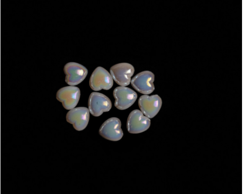 Напівнамистина "Серце" кольору "Перлина беж" 10 мм 10шт/уп