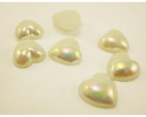 Напівнамистина "Серце" кольору "Перлина беж" 10 мм 10шт/уп