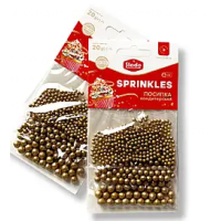 Посипка кондитерська кульки золоті Бісер 20г