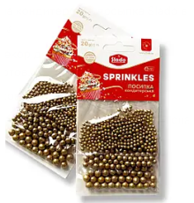 Посипка кондитерська кульки золоті Бісер 20г