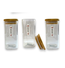 Банка скляна для сипучих дерев'яна кришка 320мл