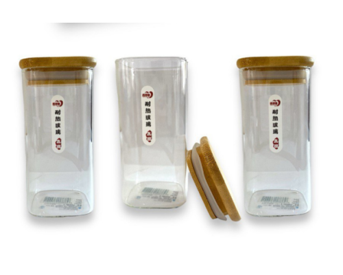 Банка скляна для сипучих дерев'яна кришка 320мл