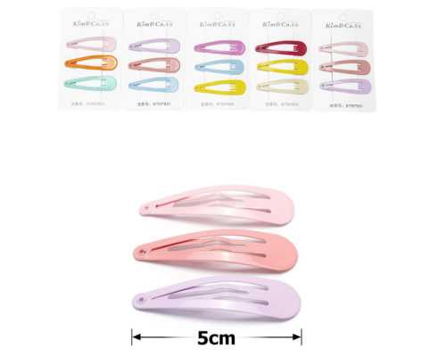 Заколки-хлопушки 5см глянець кольорові уп 3шт 41-15631