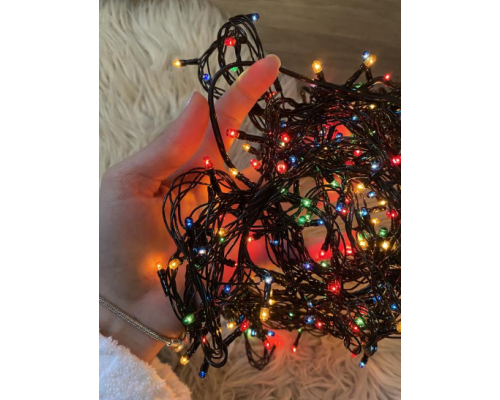 Гірлянда 100 LED/80L Multicolor чорний дріт 9м D-13