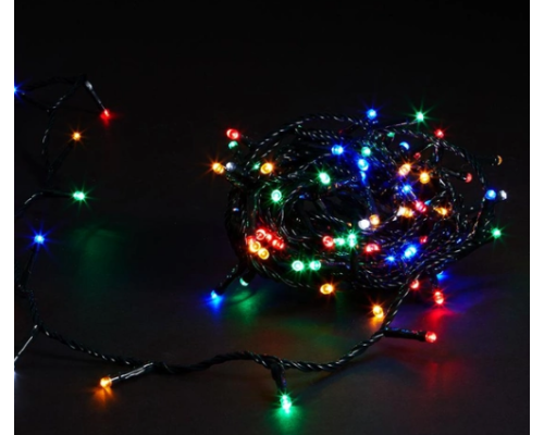 Гірлянда 100 LED/80L Multicolor чорний дріт 9м D-13