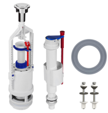 Комплект арматури для зливного бачка з нижнею подачею води 1/2 ″ та одним режимом зливу СТОП АБк-10