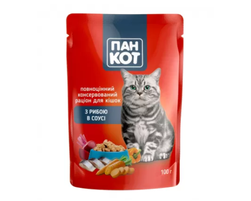 Корм для котів ПанКот з РИБОЮ в соусі (24)