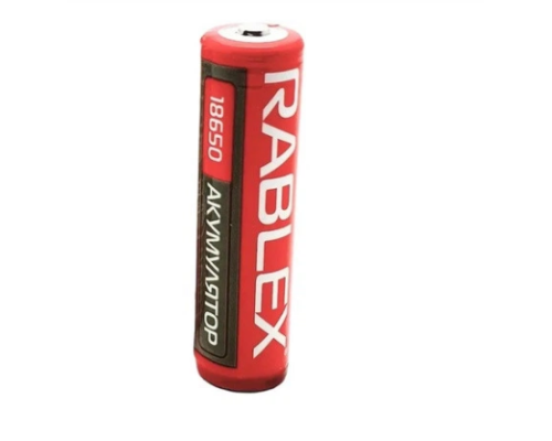 Аккумулятор Rablex 18650mAh с захистом Tip Top червоний