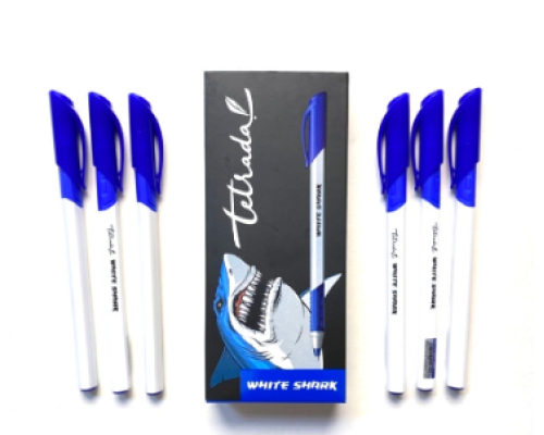 Ручка гелева Hiper White Shark HG-811 0,6 мм синя