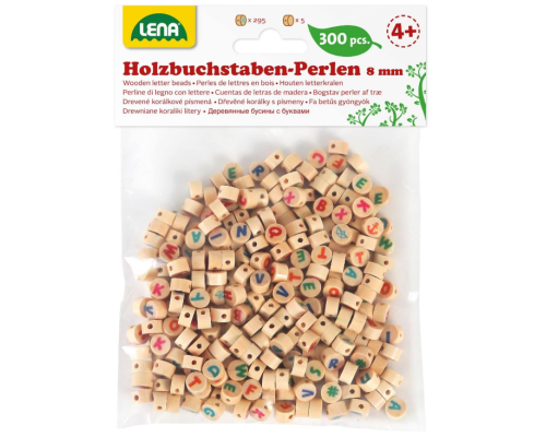 Дерев'яні кубічні намистини різнокольорові літери 300 шт 32051