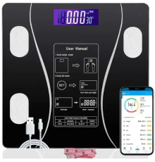 Розумні фітнес Bluetooth ваги з вимірюванням основних показників тіла (м'язи, жир, кістки, рідина і