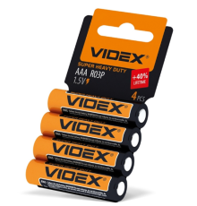 Батарейка Videx АА R6 (пальчикова) 1,5В Оранж. 1шт. (60)