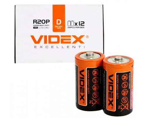 Батарейка VIDEX R20P 1шт.