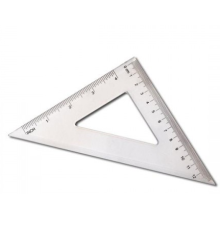 Трикутник прозорий 10см 45*90*45 прозорий пластик 0204