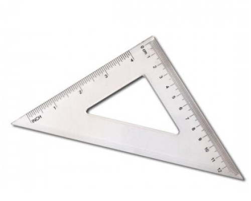 Трикутник прозорий 10см 45*90*45 прозорий пластик 0204