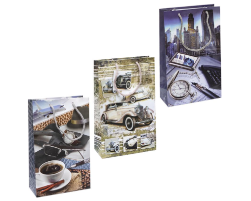 Пакет кольоровий середній "Чоловічий" 27*16*7 см