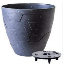 Вазон "Керамо" зі вставкою d14,5*13см., какао/бетон