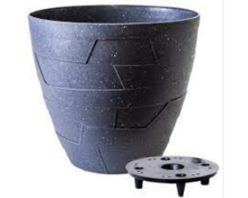 Вазон "Керамо" зі вставкою d14,5*13см., какао/бетон