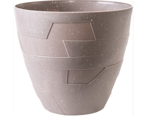 Вазон "Керамо" зі вставкою d14,5*13см., какао/бетон