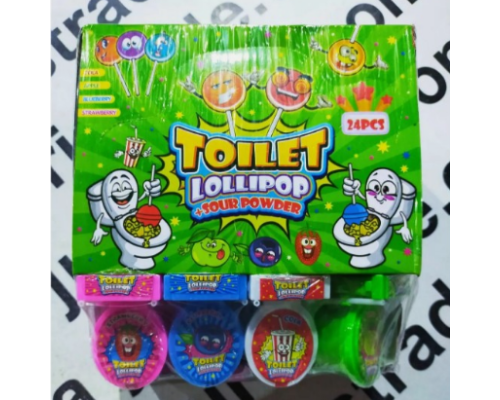 Драже з сюрпризом унітаз Toilet lollipop + sour powder 1шт