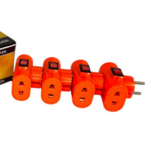 Перехідник електричний 3в1 з кнопкою