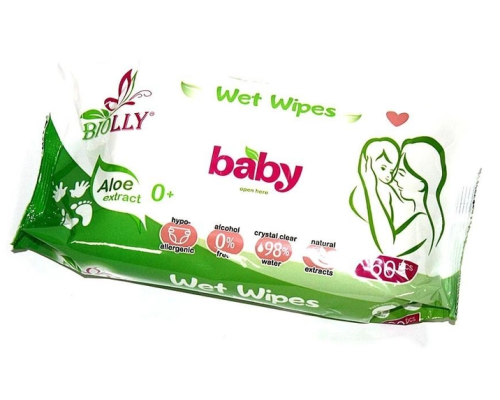 Вологі серветки Biolly for baby 120 шт