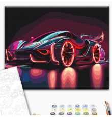 BS53713 Картини за номерами Неоновий автомобіль Класік 40х50 Metalic/Флуоресцентні