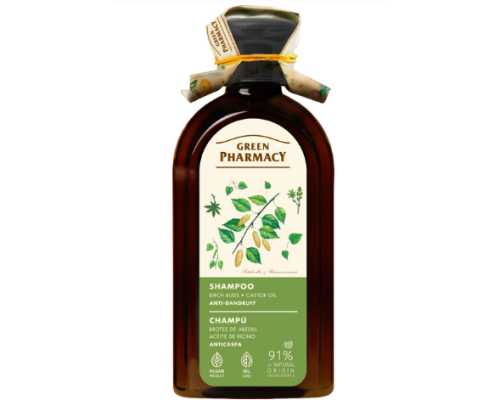 Шампунь Green Pharmacy проти лупи Березові бруньки та касторова олія 350 мл