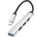 Хаб USB Hoco HB26 4 in 1 adapter(USB to USB3.0+USB2.0*3) (Срібло)