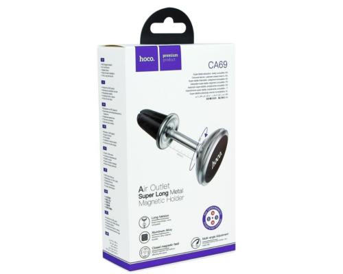 Автотримач Hoco CA69 Sagesse aluminum alloy long (Чорний)
