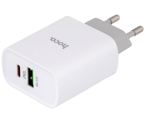 Мережевий Зарядний Пристрій Hoco C80A PD20W + QC 3.0 (Бiлий)