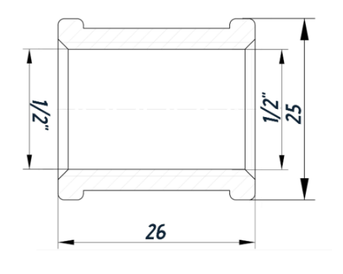Муфта 1/2″ВВ нержавіюча SM331S OPTIMUM