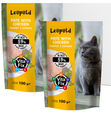 Корм для котів Паштет з куркою 100г "Леопольд"